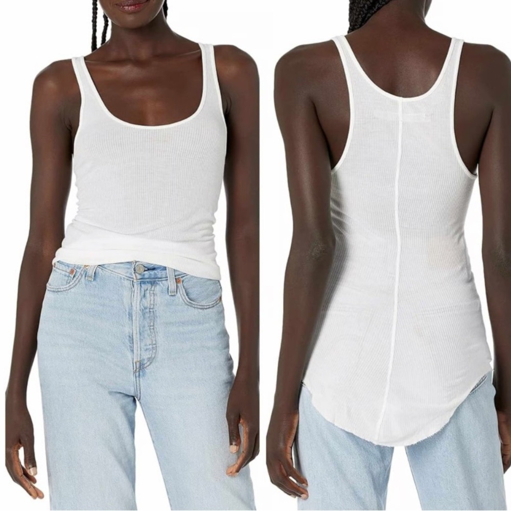 Enza Costa Silk Ribbed ‘Baseball’ tank in size small
